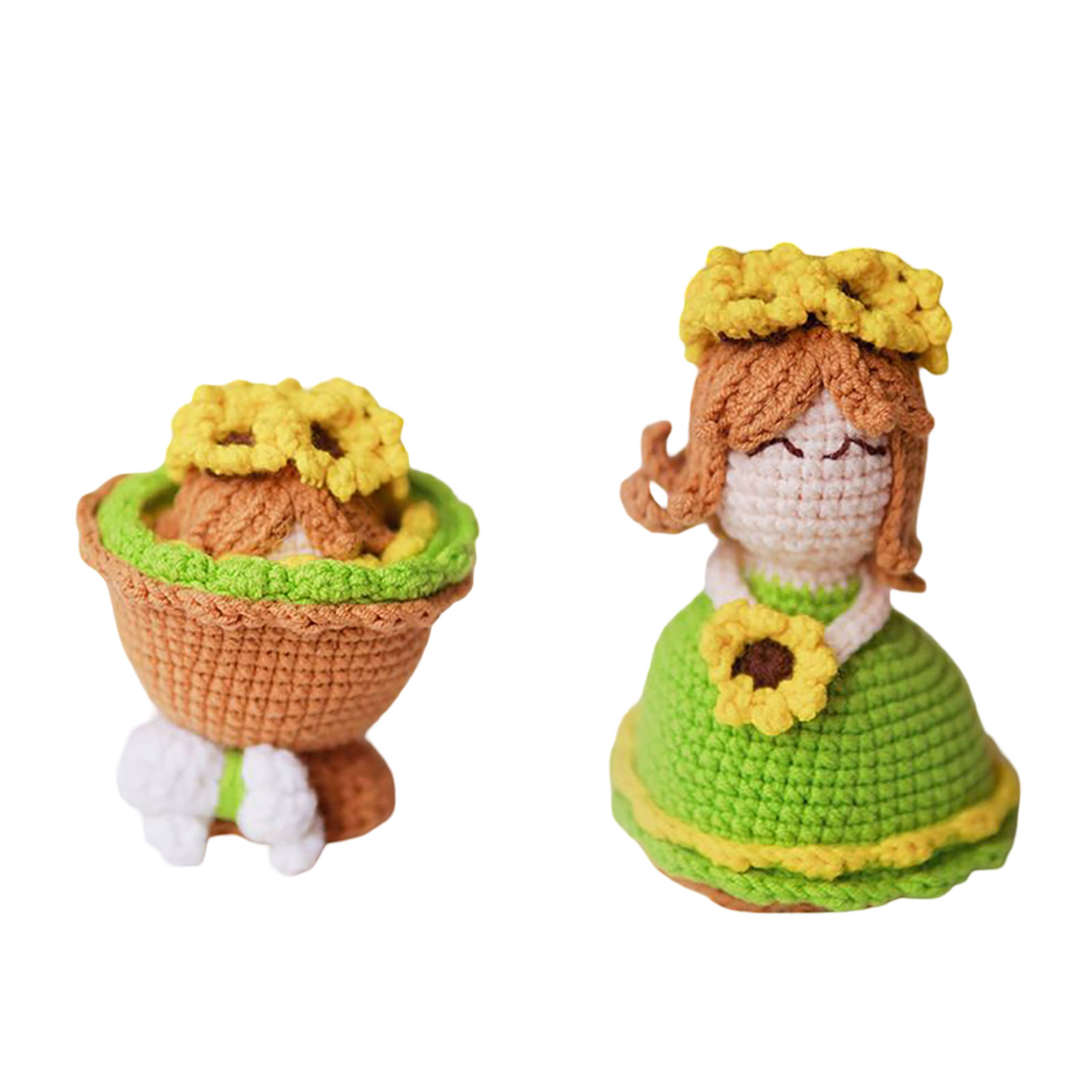 thumbnail image 2 of Ramo de flores de ganchillo doble, muñeca, vestido de novia hecho a mano, muñeca de punto, graduación, cumpleaños, apto para mujeres y novias (paquete de material, no productos terminados), 2 of 2